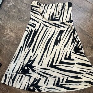 Black and White Strapless Dress